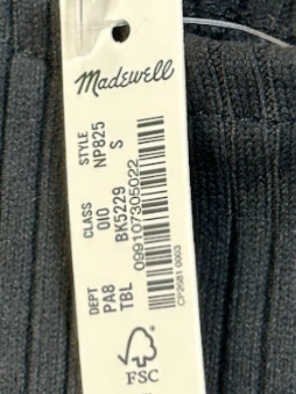 NWT Madewell Side-Slit Mockneck Tank, Ribbed, Black - Womens Small - Picture 4 of 10